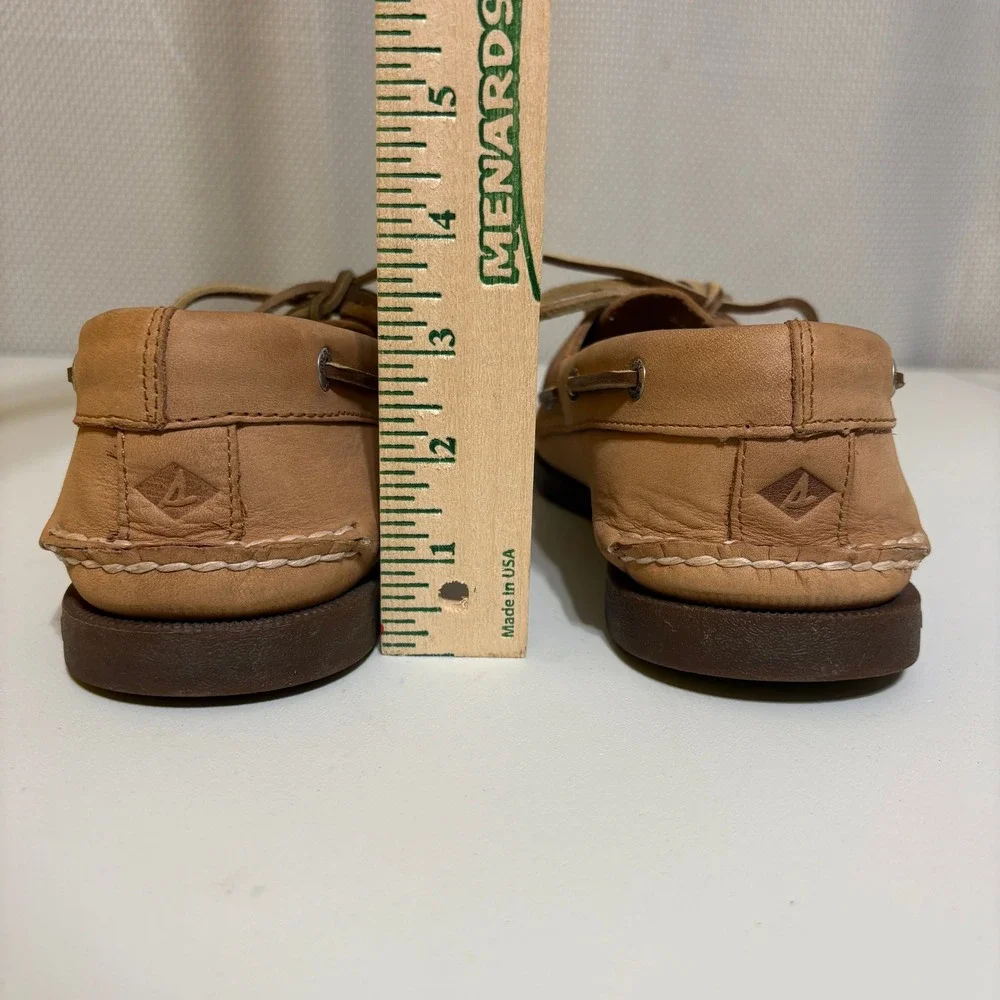 Sperry Mens Gold Cup Boat Shoes 11W Tan Leather Authentic Original Top-Sider